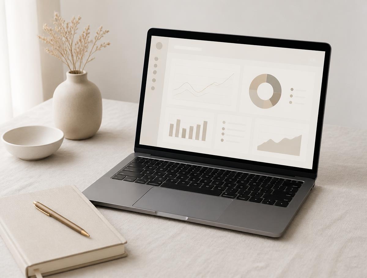 Poste de travail avec tableau de bord de performance